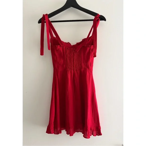 Reformation Christine Red Mini Dress Size 0 - Picture 2 of 2